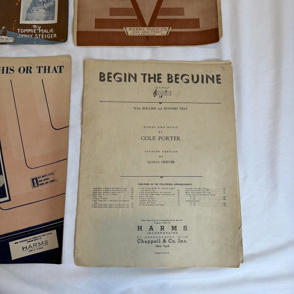 Vintage Lof 5 Piano Books Sheet Music Stars Are The Windows Of Heaven